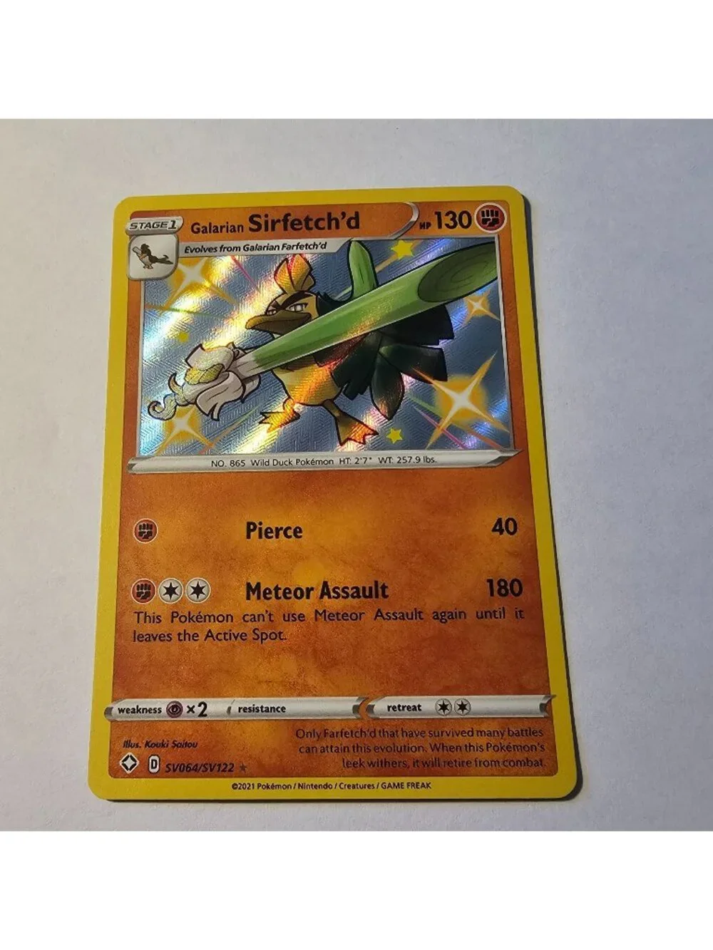 Galarian Sirfetch'd SV064/SV122 Shining Fates: Shiny Vault Holo NM